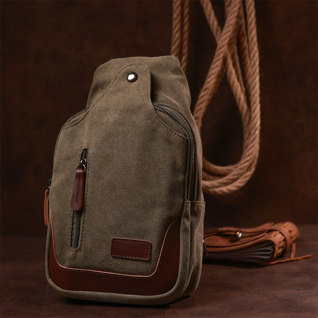 Сумка Vintage Чоловіча через плече Зелена (20386) - зображення 8