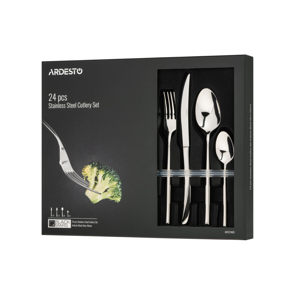 Набір столових приборів Ardesto Black Mars Monza 24 пр (AR0724MS) - зображення 3