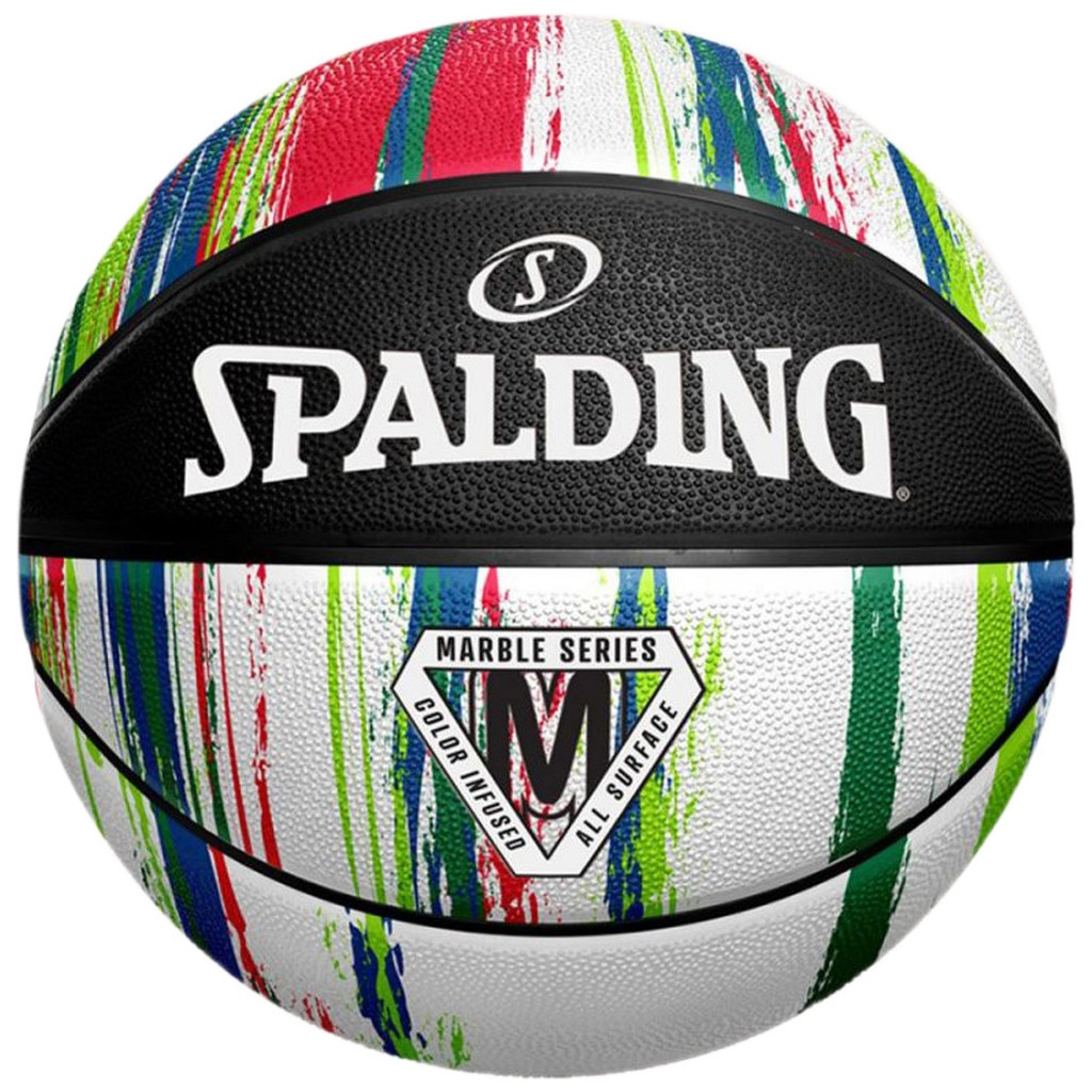 М'яч баскетбольний Spalding Marble Ball чорний, білий, червоний Уні 7 84404Z (689344406558) - зображення 1