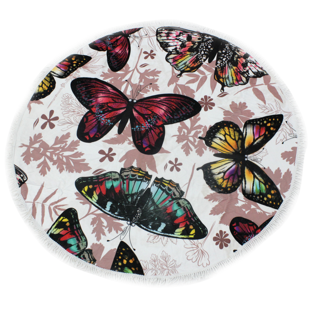 Рушник MirSon пляжний №5081 Summer Time Butterflies 150x150 см (2200003947908) - зображення 1