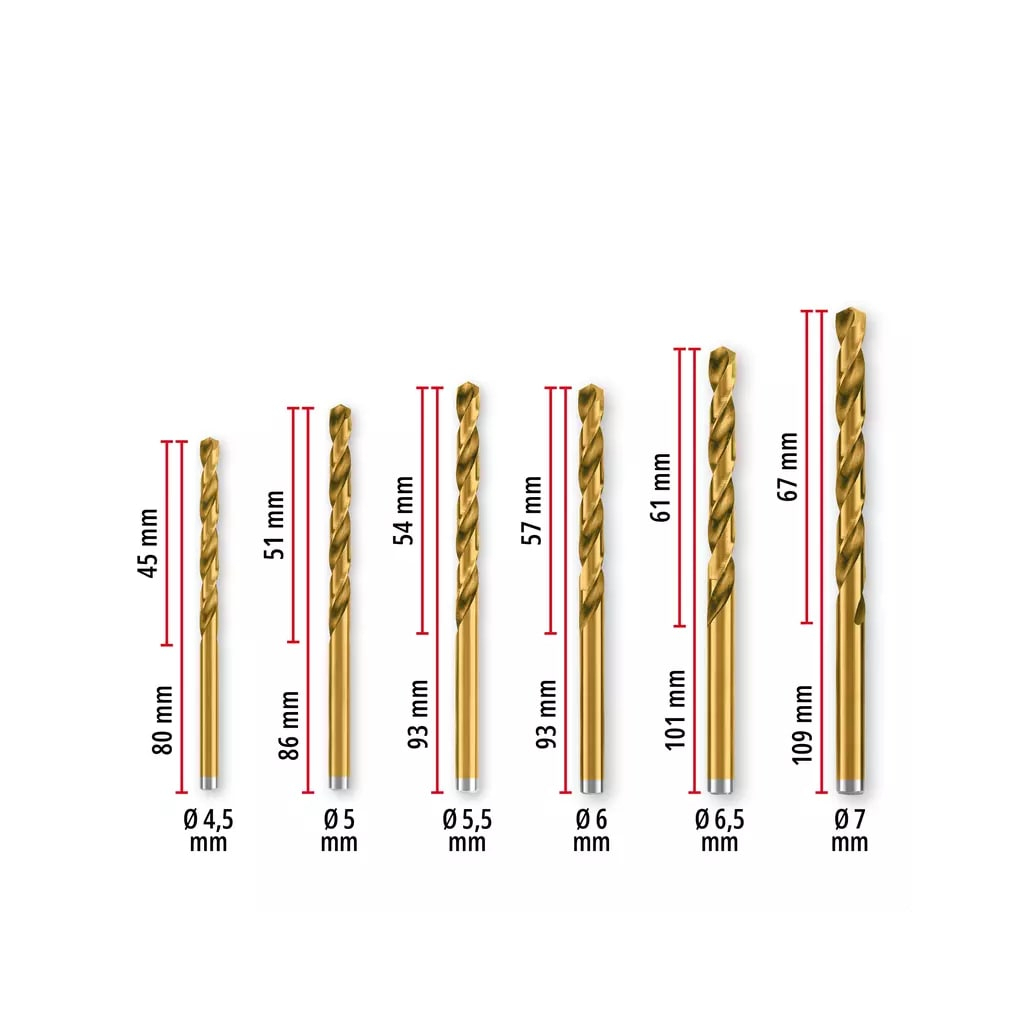 Набір свердл Einhell по металу 19шт, 1-10мм, кейс (427019) - зображення 9