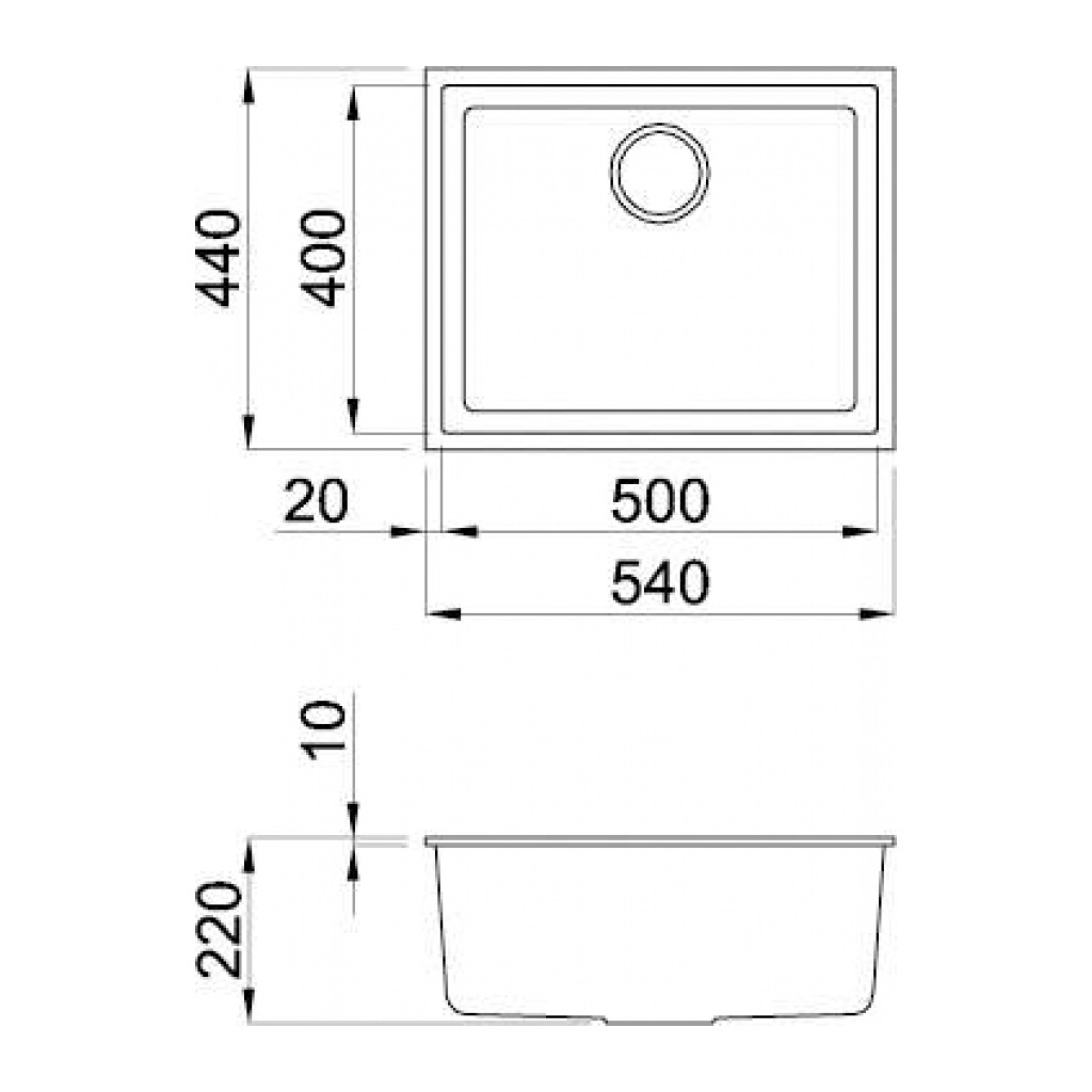 Мийка кухонна Elleci Q 105 under top white k96 - зображення 2