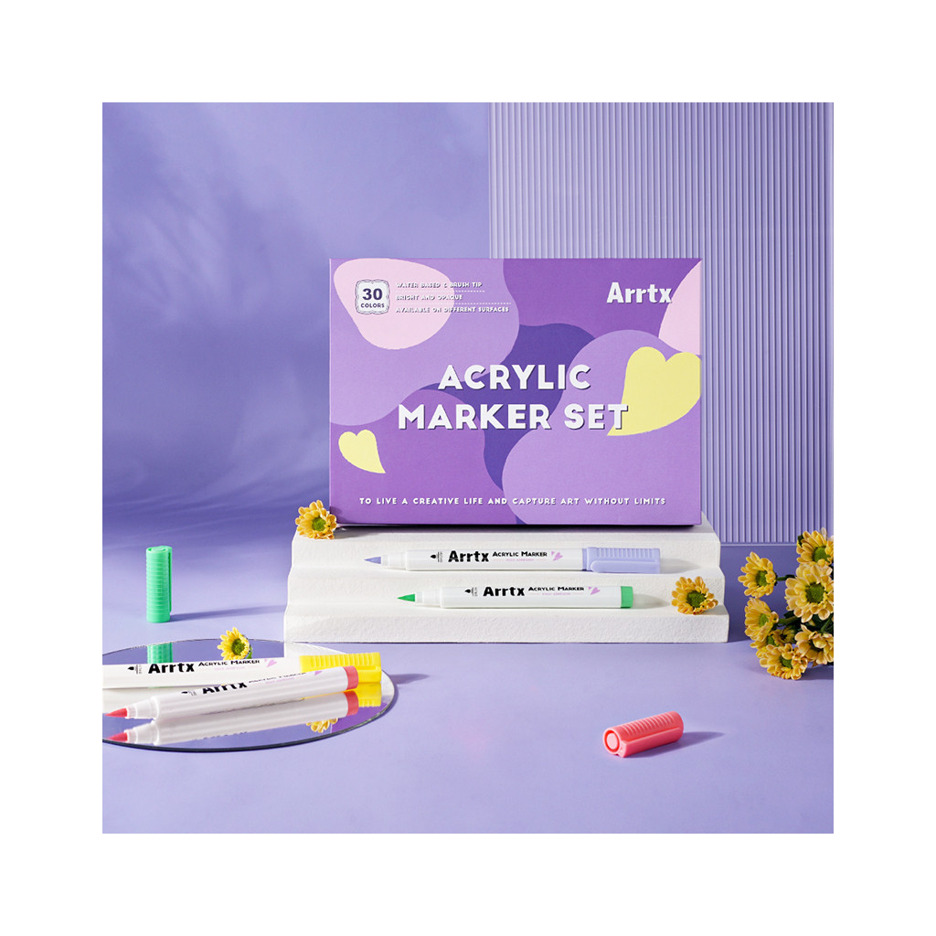 Художній маркер Arrtx акрилові AACM-0530A, 30 кольорів (LC303144) - изображение 9