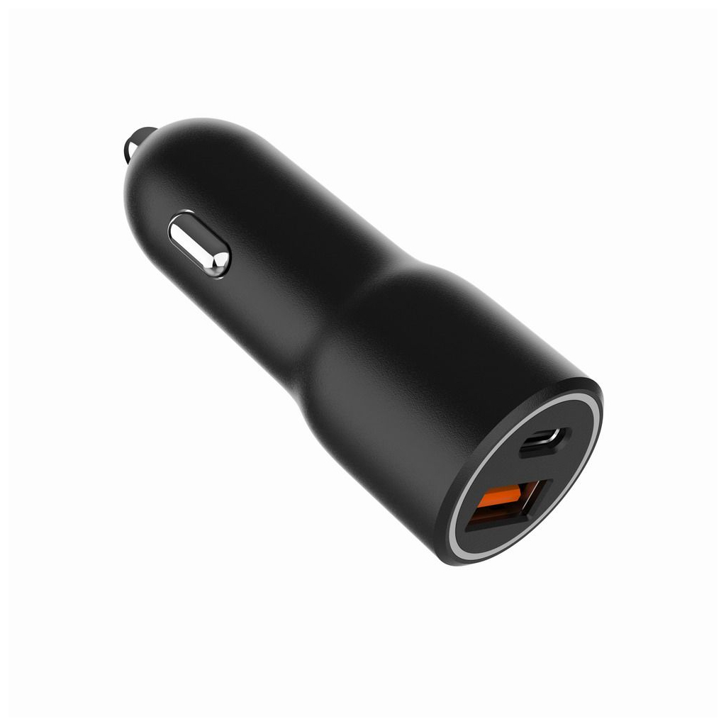 Зарядний пристрій Gembird 1xUSB-A (18W QC3.0) + 1xUSB-C (PD 20W) black (TA-UC-AC2PDQC38-CAR-01) - зображення 3