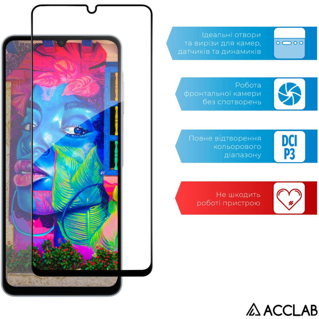 Скло захисне ACCLAB Full Glue Samsung A06 5G Black (1283126612978) - зображення 5