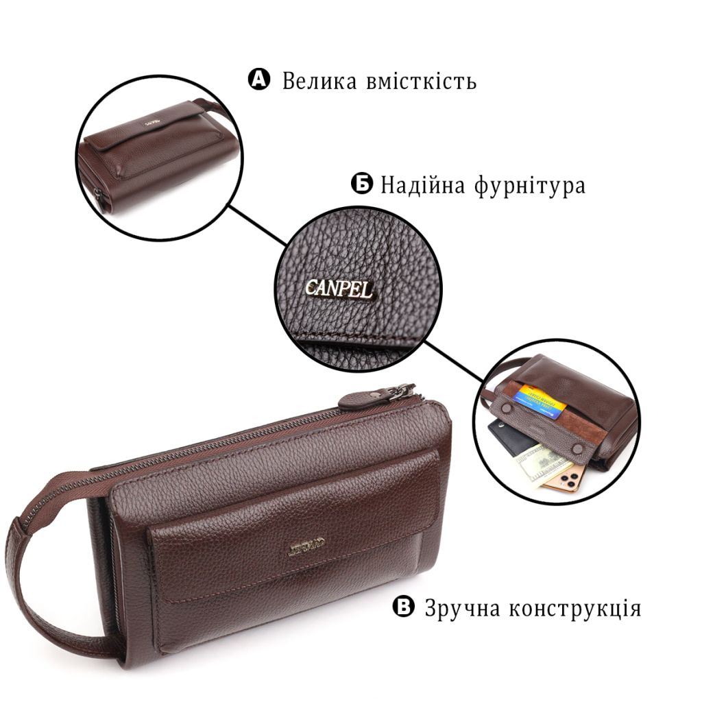 Сумка Canpellini З натуральної шкіри Коричнева (21559) - зображення 4