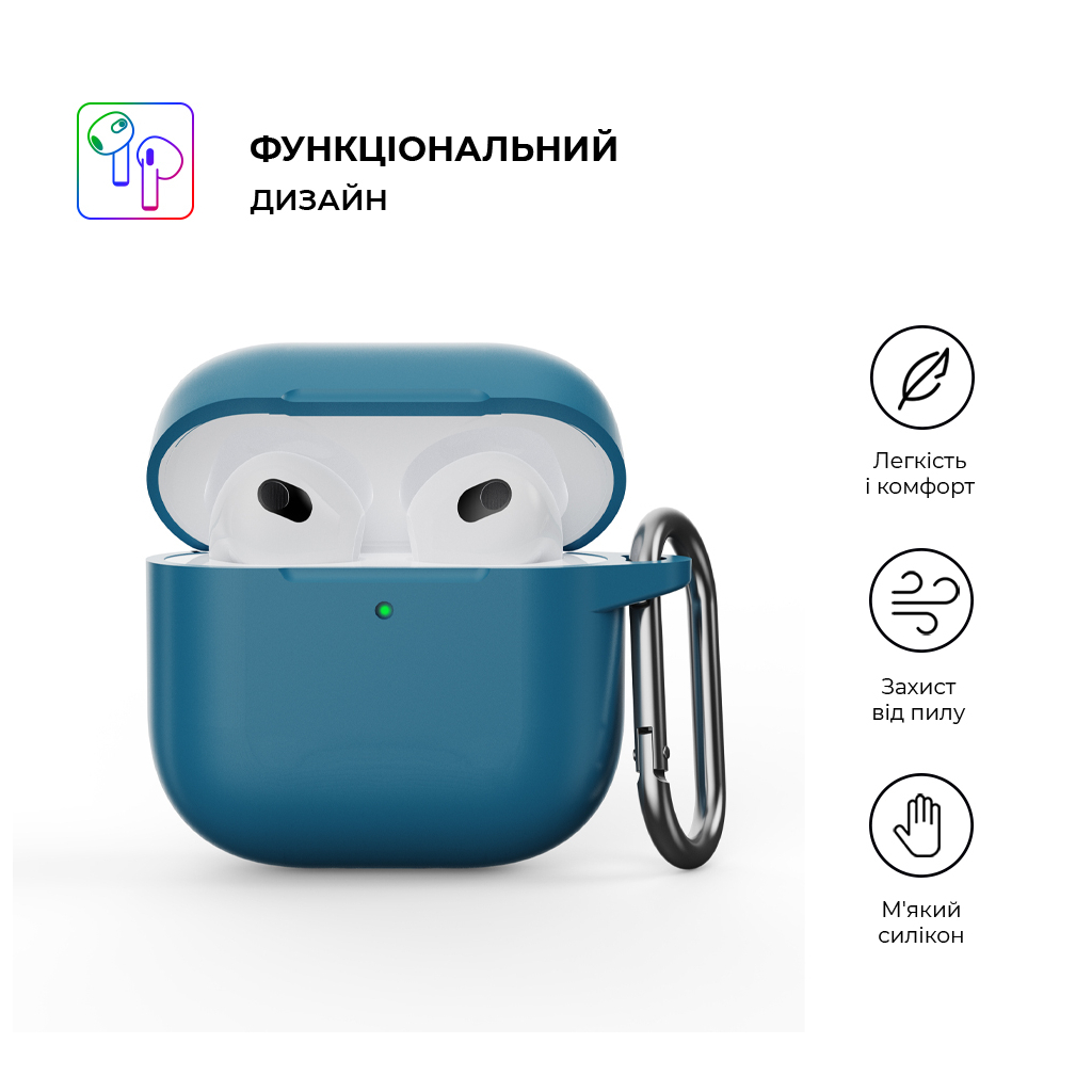 Чохол для навушників Armorstandart Hang Case для Apple AirPods 4 Lake Blue (ARM81281) - зображення 2