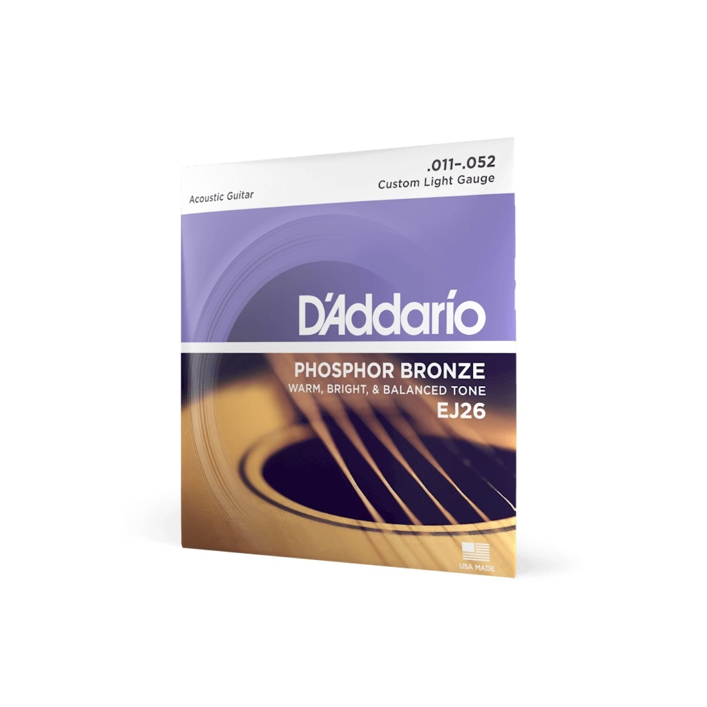 Струни для гітари D'Addario Phosphor Bronze Custom Light (11-52) (EJ26) - зображення 2