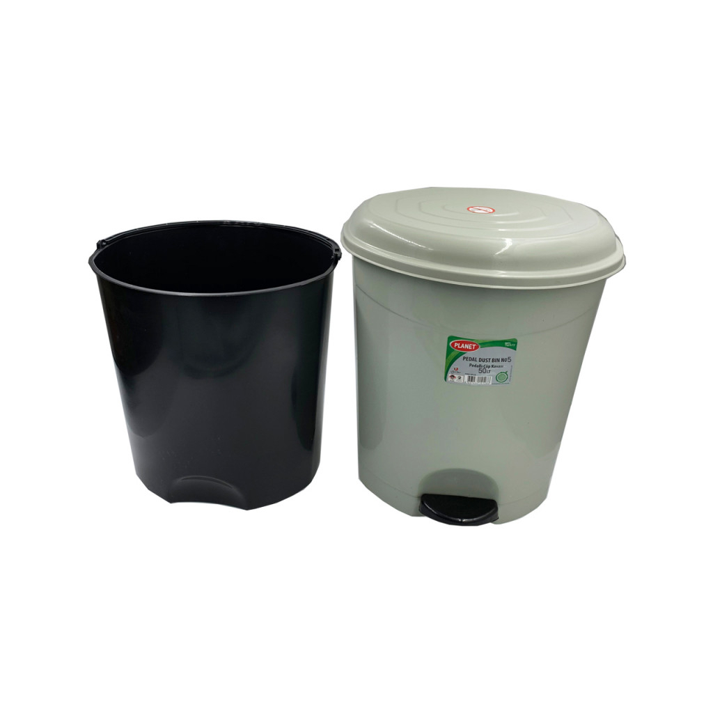 Контейнер для сміття Planet Household №5 з педаллю сірий 50 л (10595) - изображение 4