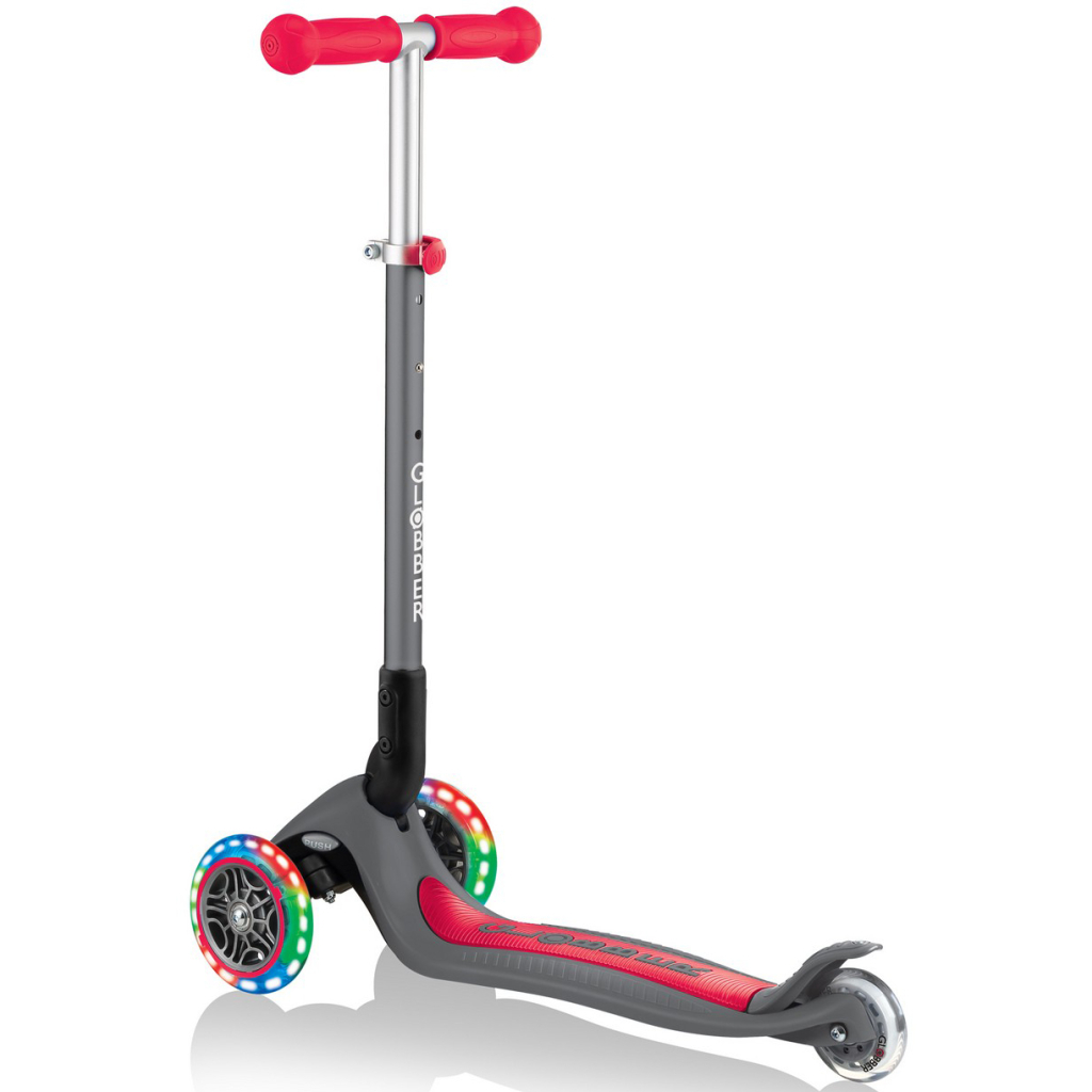 Самокат Globber Primo Foldable Lights сіро-червоний (432-120-2) - зображення 2