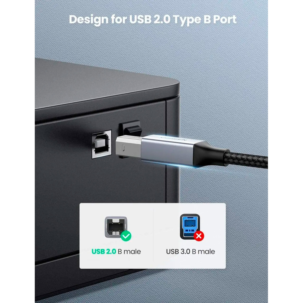 Кабель для принтера USB-C 2.0 to BM 1.0m black Ugreen (45034) - picture 8