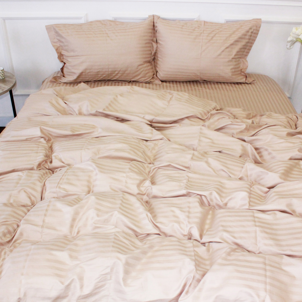 Підковдра MirSon Satin Stripe 30-0004 Cream 200х220 см (2200005248775) - зображення 1