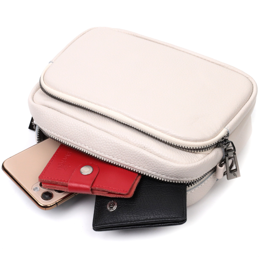 Сумка Vintage Жіноча крос-боді з натуральної шкіри Біла (22295) - зображення 7