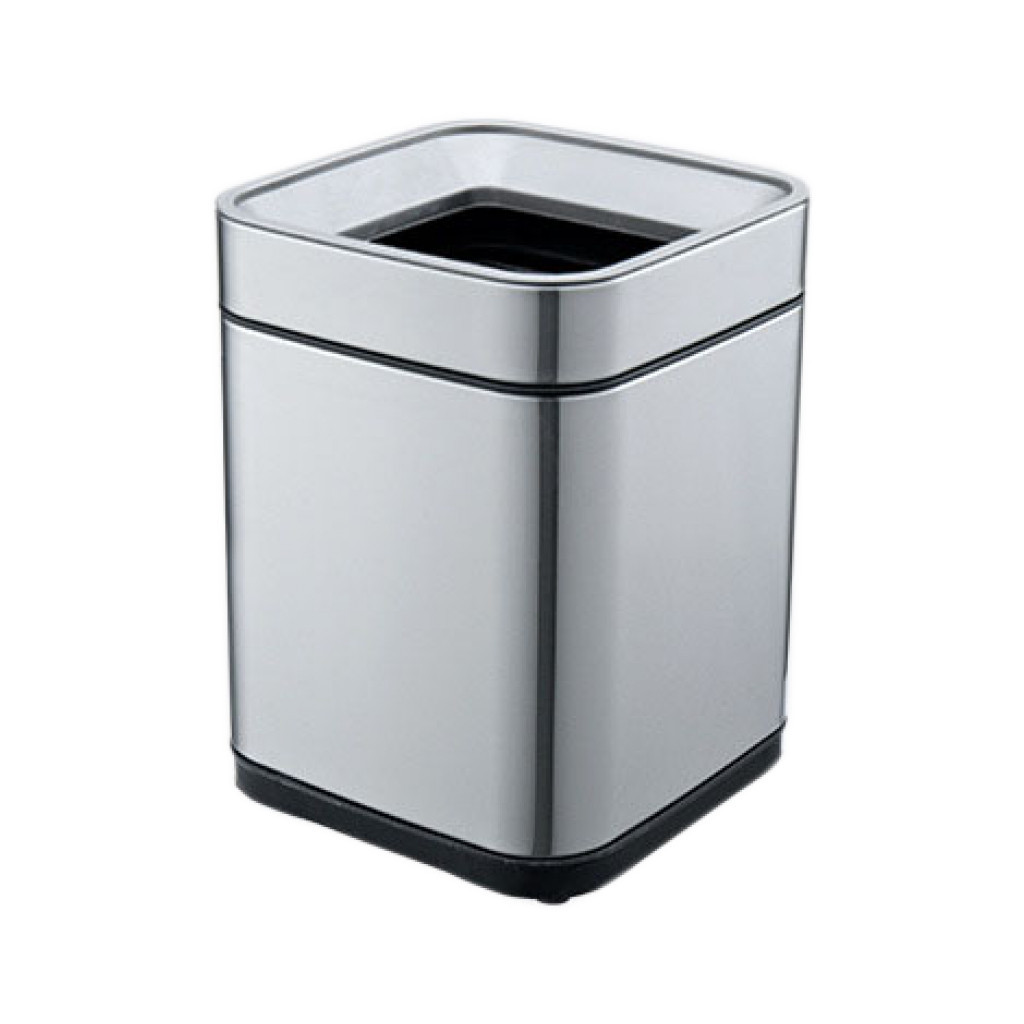 Контейнер для сміття JAH квадратний без кришки з вн. відром срібний металік 8 л (6332) - изображение 6