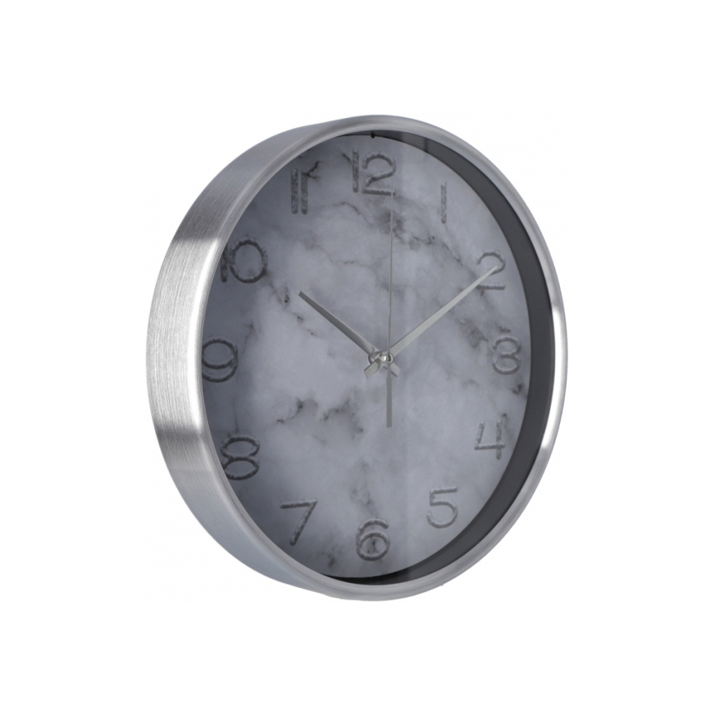 Настінний годинник Optima Marble металевий, сірий мармур (O52090) - зображення 2