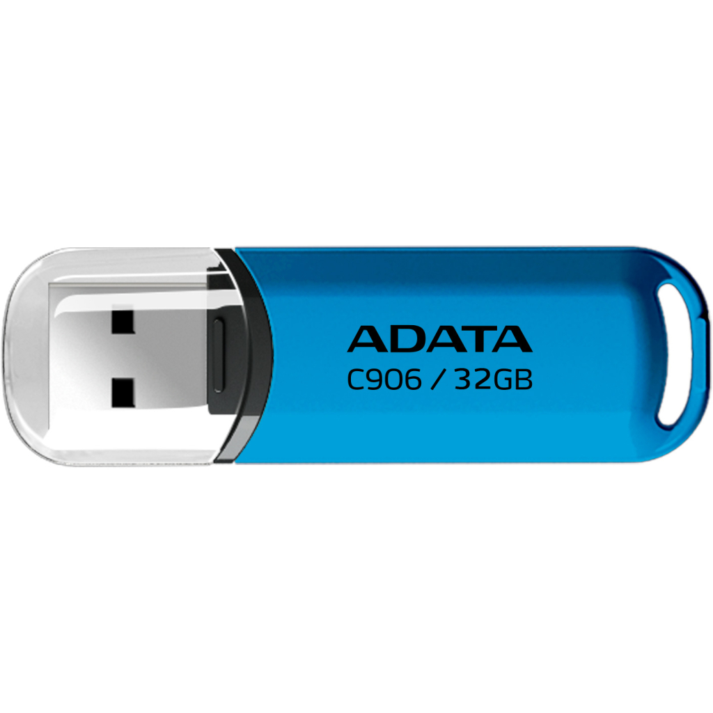 USB флеш накопичувач ADATA 32GB C906 Blue USB 2.0 (AC906-32G-RWB) - зображення 1