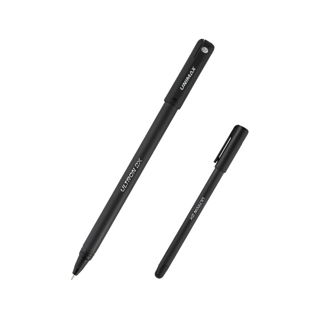 Ручка кулькова Unimax Ultron 2X 0.7 мм Чорна (UX-146-02) - зображення 1