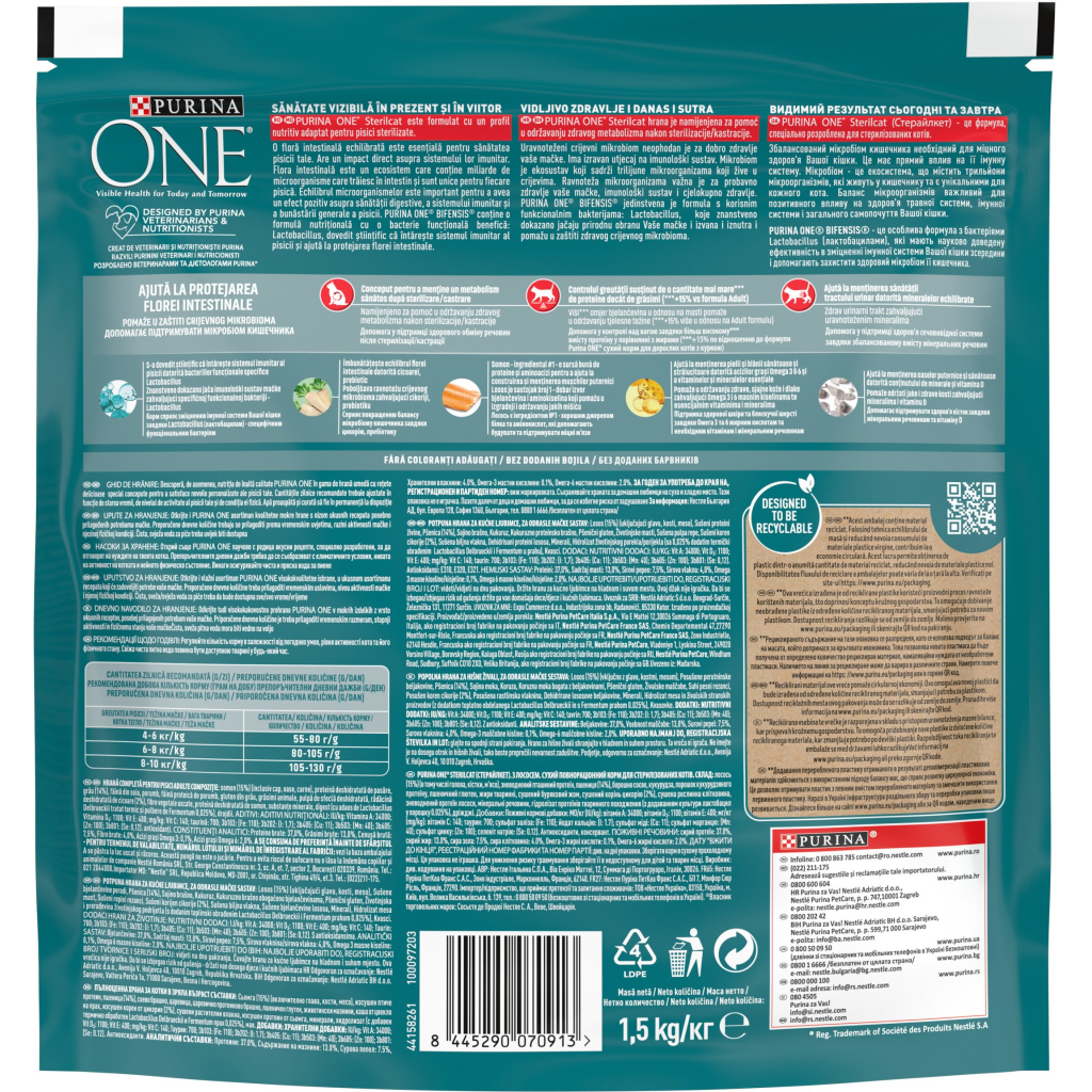Сухий корм для кішок Purina One Sterilcat Для дорослих котів Після стерилізації З лососем 800 г (7613032756659) - зображення 2