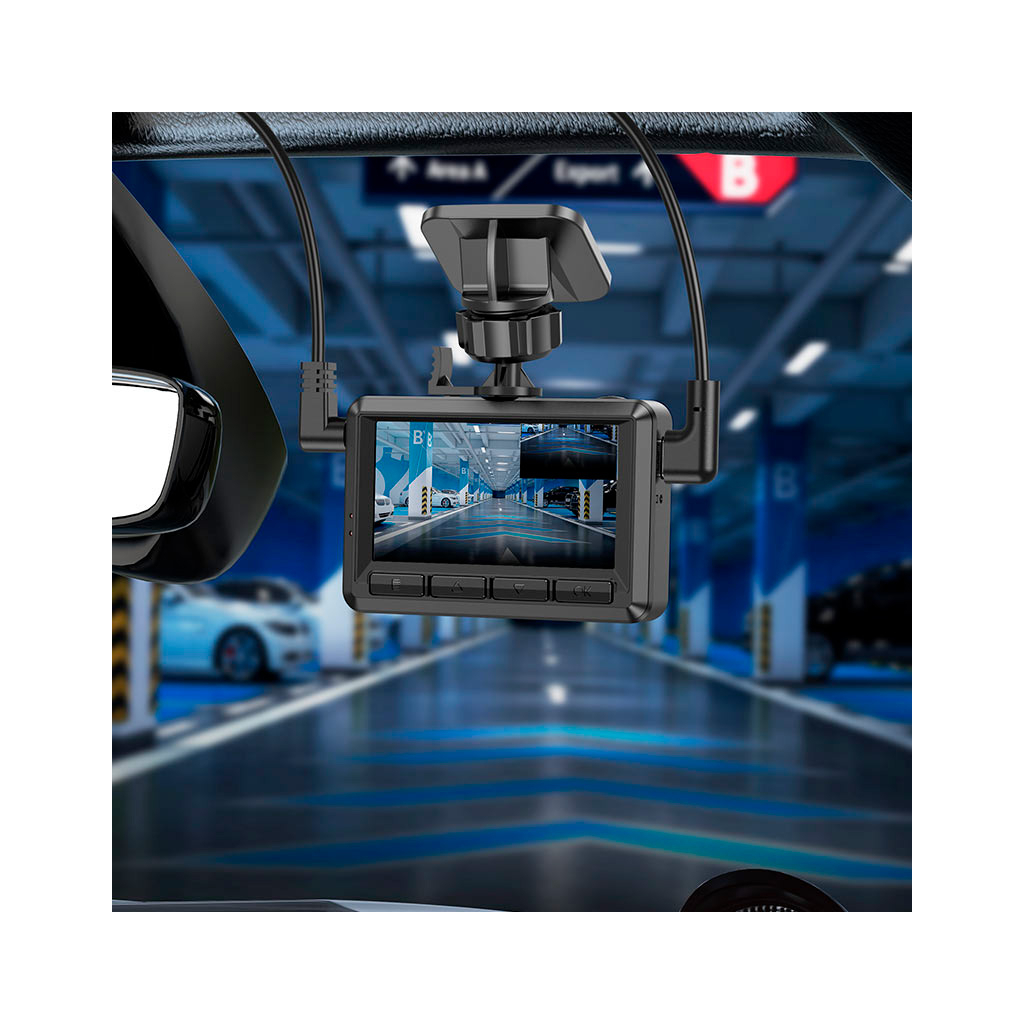 Відеореєстратор HOCO DV3 Driving recorder with display dual-channel Black (6942007608183) - зображення 8