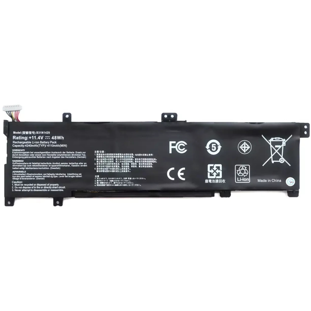 Акумулятор до ноутбука Asus K501 B31N1429, 4200mAh (48Wh), 3cell, 11.4V, Li-ion AlSoft (A47925) - зображення 1