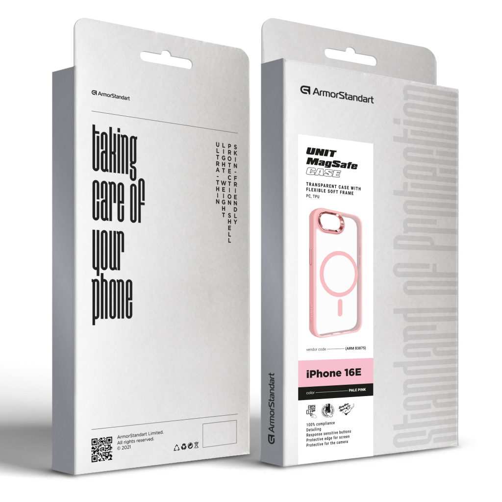 Чохол до мобільного телефона Armorstandart Unit MagSafe Apple iPhone 16e Pale Pink (ARM83875) - зображення 3