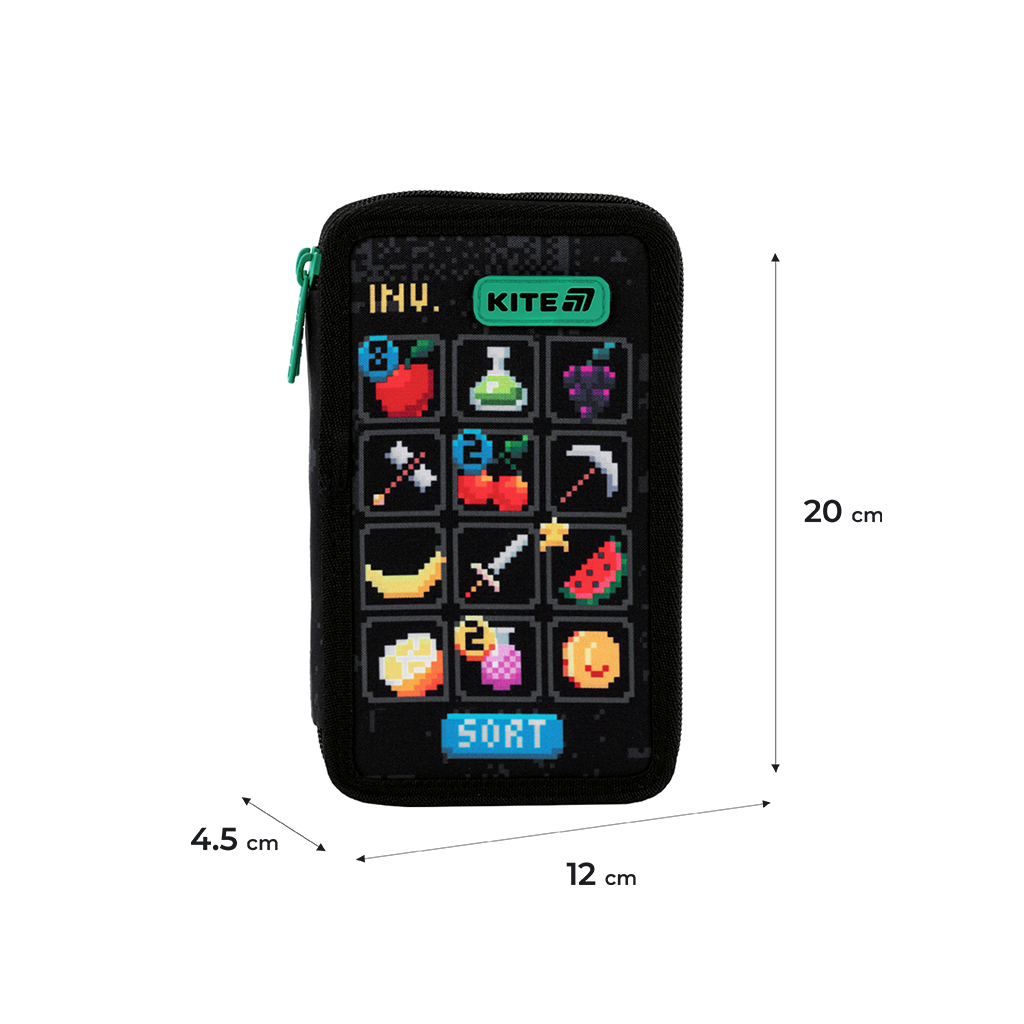 Пенал Kite 623 Pixel Game, , 2 відділення (K25-623-2) - изображение 2