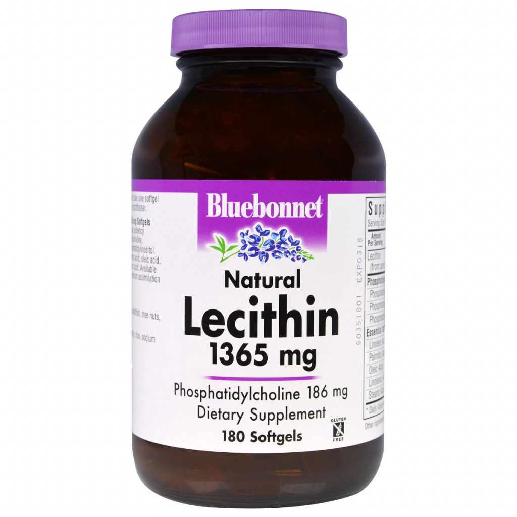 Амінокислота Bluebonnet Nutrition Натуральний Лецитин 1365мг, 180 желатинових капсул (BLB-00926) - зображення 1