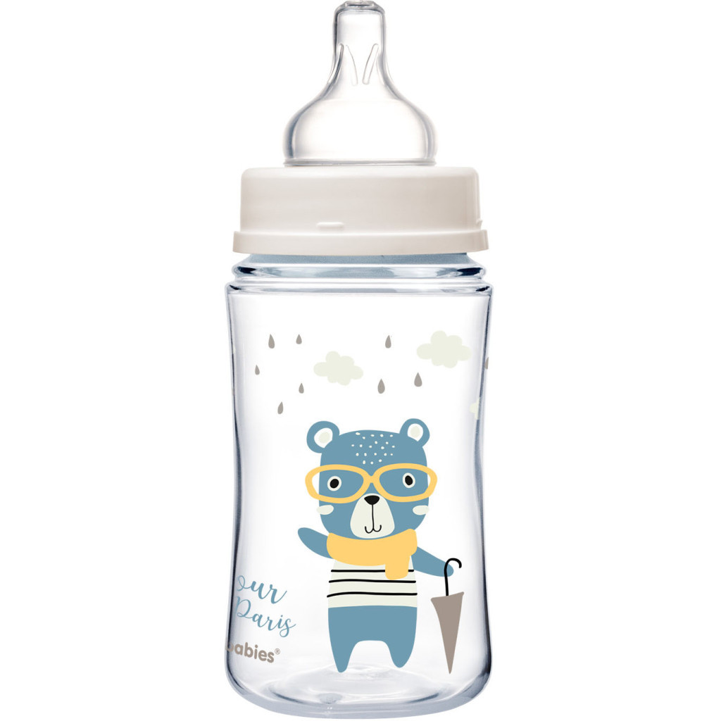 Пляшечка для годування Canpol babies Bonjour Paris з широким отвором 240 мл Синя (35/232_blu) - зображення 3