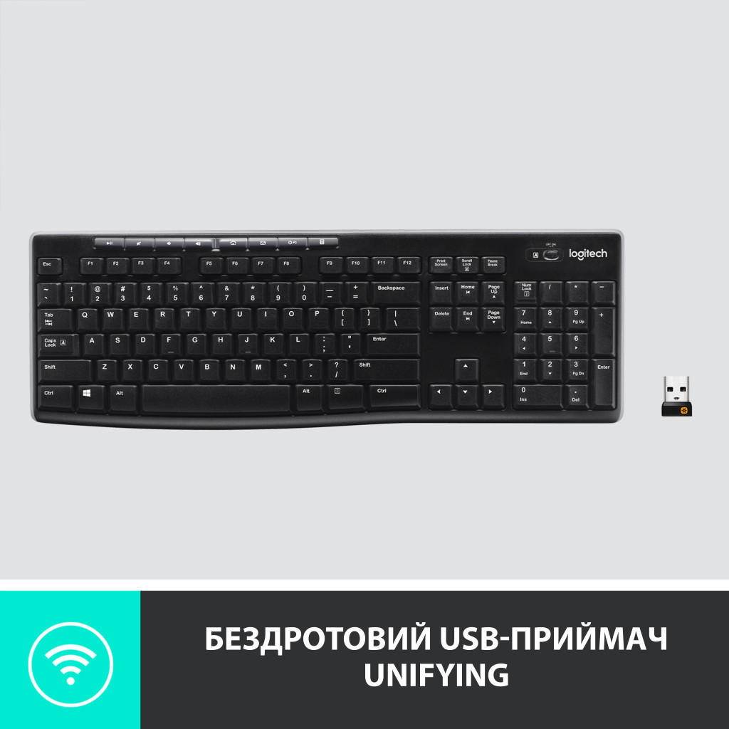 Клавіатура Logitech K270 Wireless UA Black (920-003738) - зображення 4