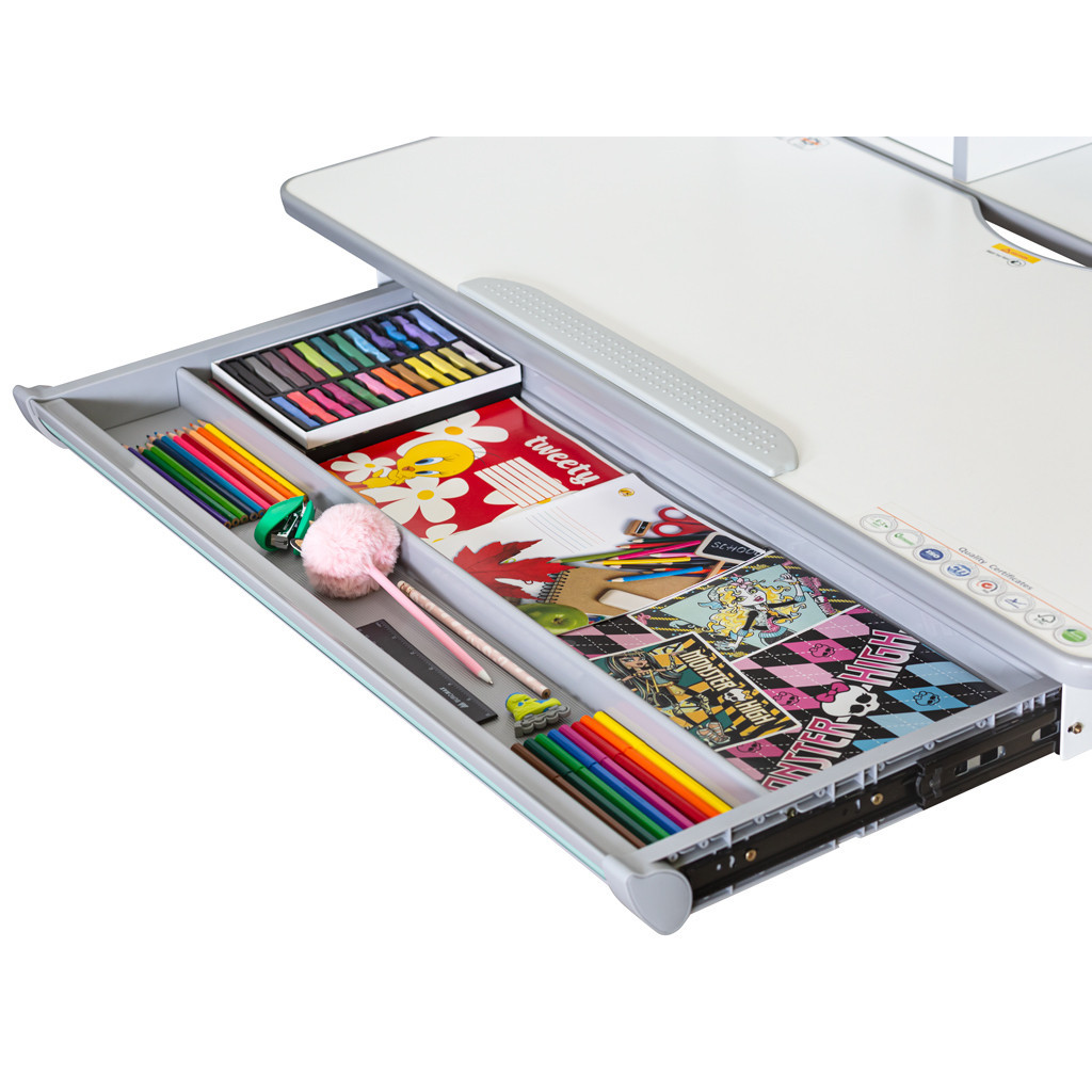 Парта Mealux Edmonton Multicolor BL (BD-610 W/МС + BL з полицею) - зображення 9