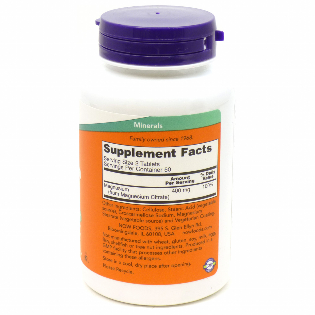 Мінерали Now Foods Цитрат Магнію 200мг, 100 таблеток (NF1290) - зображення 2