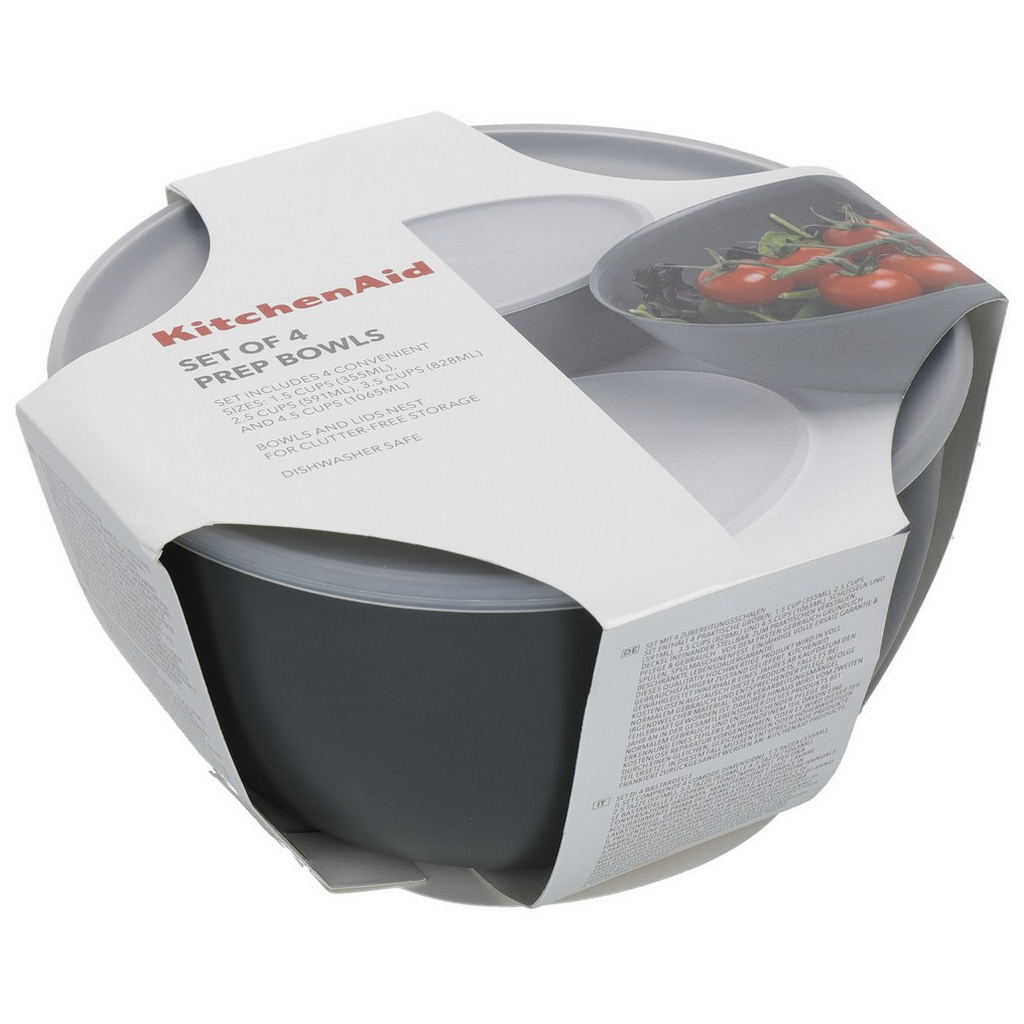 Миска KitchenAid Coreline, набір 4 шт, з кришкою, сірий (KQG176OSCGG) - зображення 3