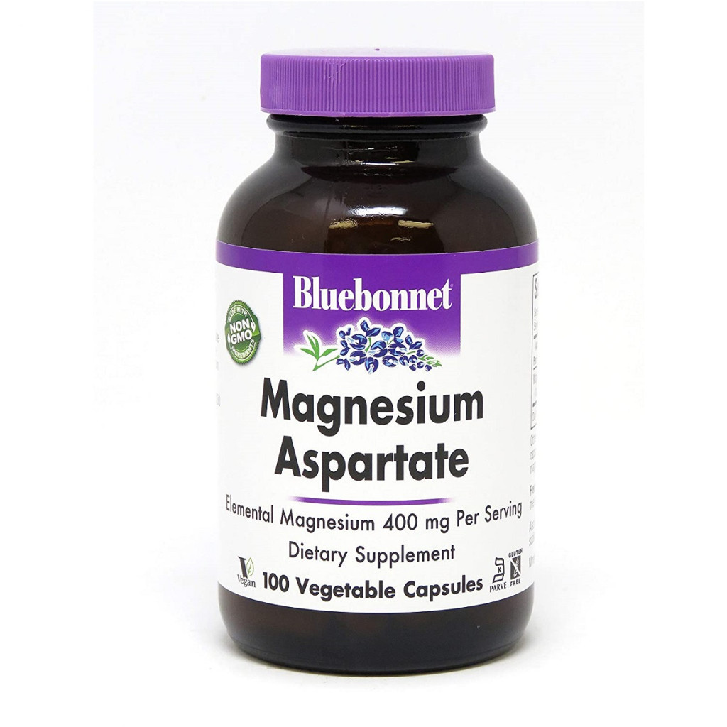 Мінерали Bluebonnet Nutrition Аспартат Магнію 400 мг, Magnesium Aspartate, 100 вегетаріанс (BLB0730) - зображення 1
