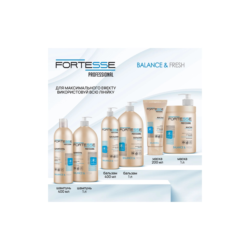 Шампунь Fortesse Professional Balance & Fresh 1000 мл (4820000306201) - изображение 7