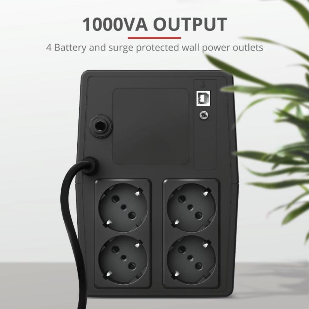 Пристрій безперебійного живлення Trust Paxxon 1000VA UPS 4 Outlets (23504_TRUST) - зображення 8
