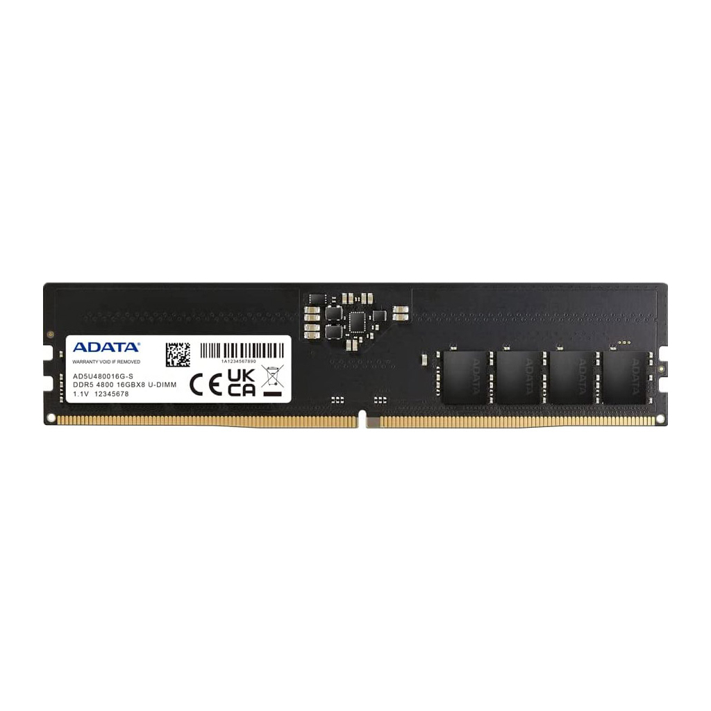 Модуль пам'яті для комп'ютера DDR5 16GB 4800 MHz ADATA (AD5U480016G-R) - зображення 1