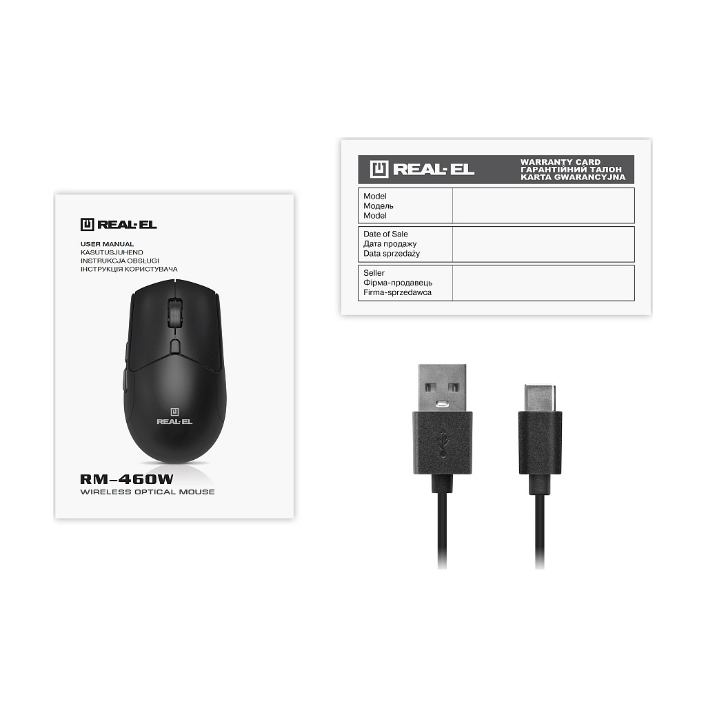 Мишка REAL-EL RM-460W Wireless/Bluetooth Black (EL123200048) - зображення 9