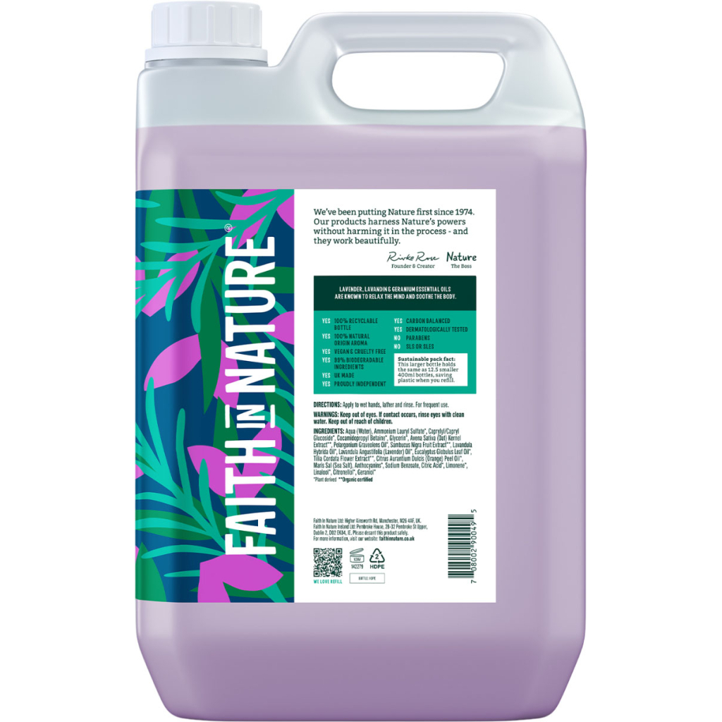 Рідке мило Faith in Nature Натуральне З лавандою та геранню 5 л (708002900495) - зображення 1