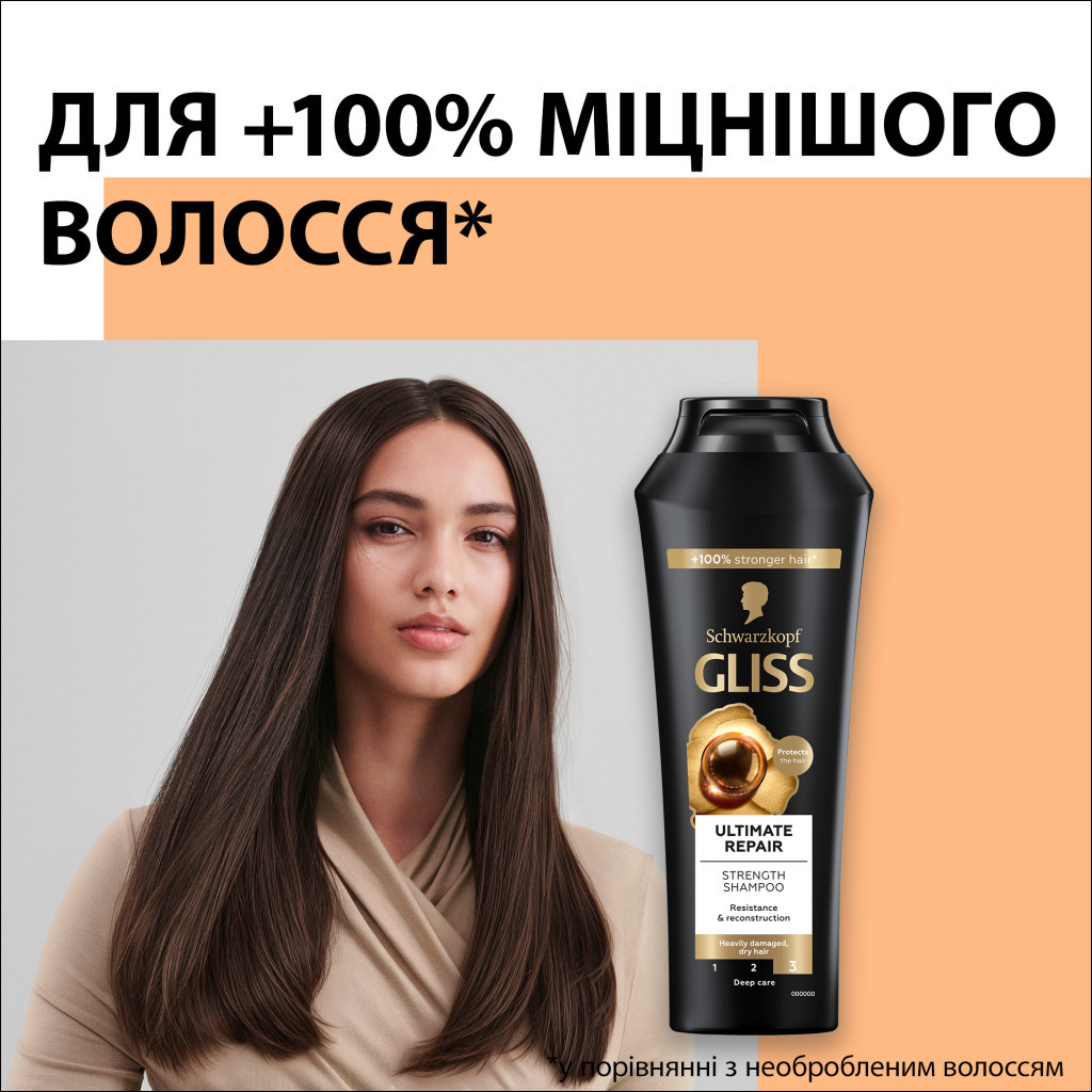 Шампунь Gliss Ultimate Repair для пошкодженого та сухого волосся 250 мл (9000100662918/9000100801416) - зображення 2