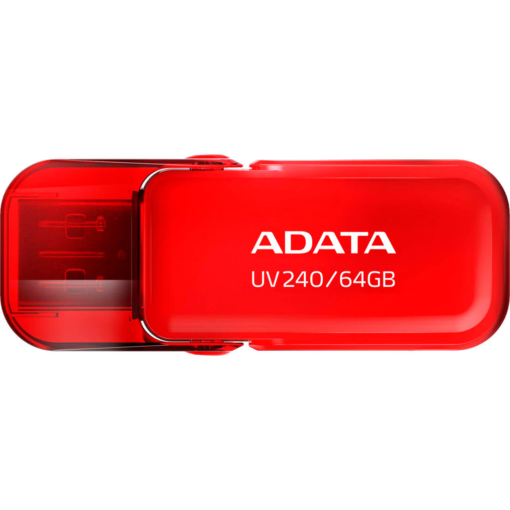 USB флеш накопичувач ADATA 64GB AUV 240 Red USB 2.0 (AUV240-64G-RRD) - зображення 2