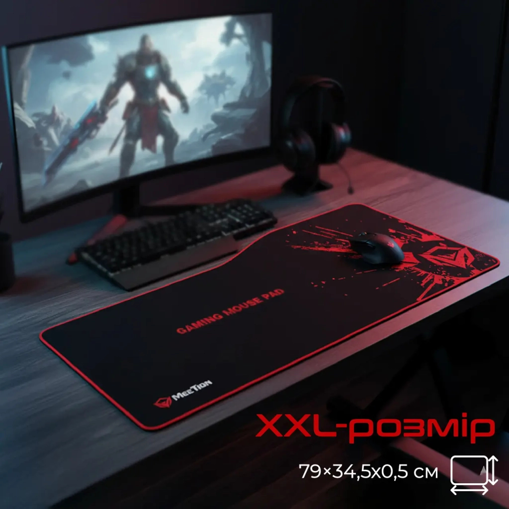 Килимок для мишки Meetion P100 Black/Red (MT-P100) - зображення 6