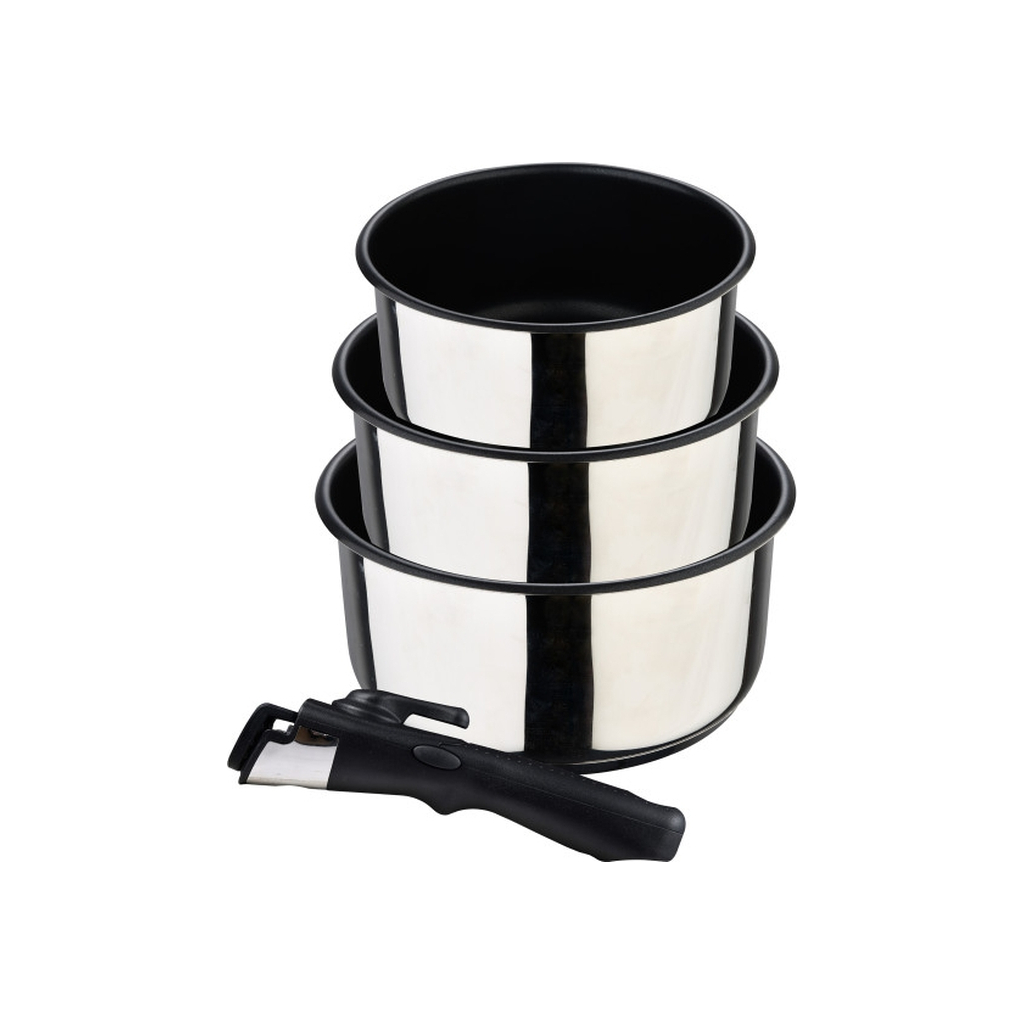 Ківш Bergner Click & cook, набір зі знімною ручкою 1.5/2.1/3 л, 4 предмети (BG-32293-MM) - зображення 1