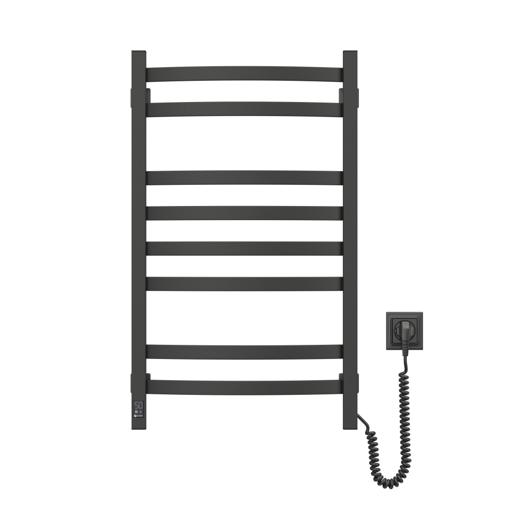 Сушарка для рушників Navin Avalon, 800х480, таймер-регулятор, сталь, чорний муар, праве підключення (12-203053-4880) - зображення 4