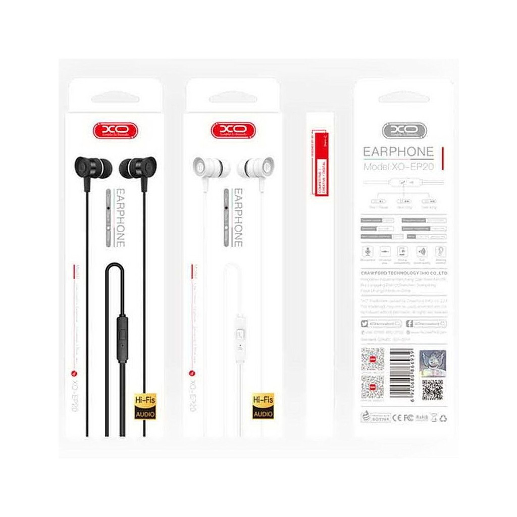Навушники XO EP20 White (EP20-WH) - зображення 3