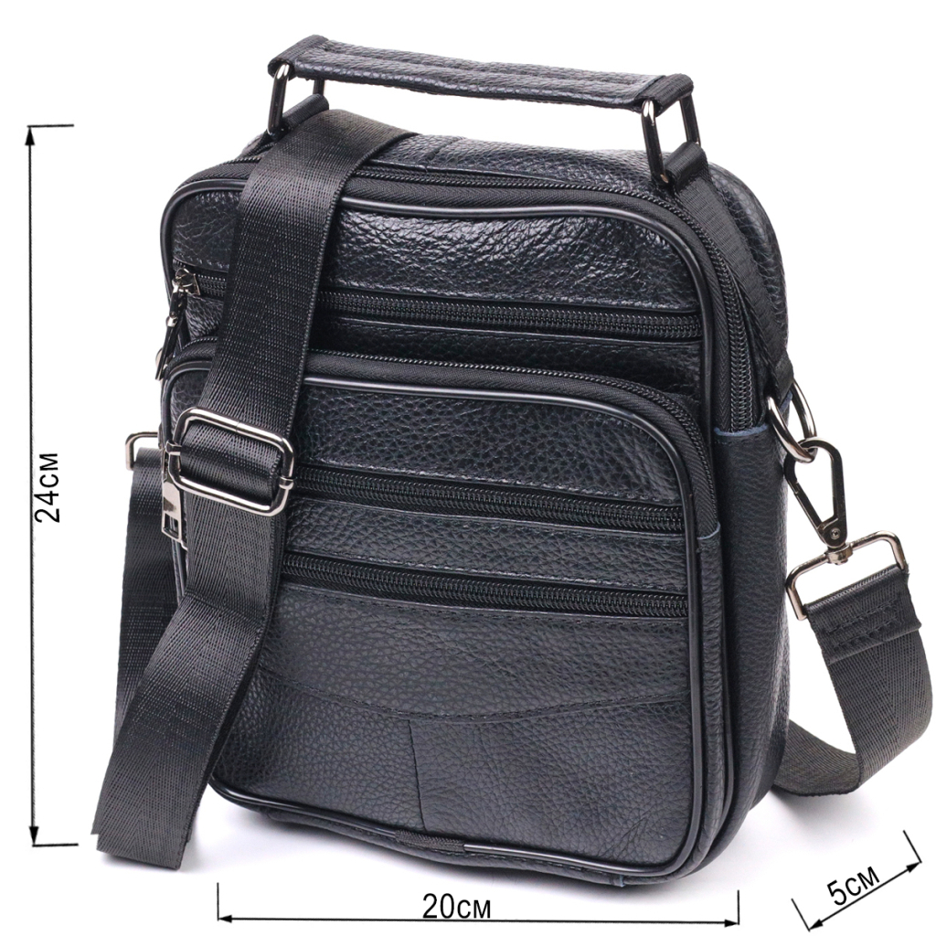 Сумка Vintage Шкіряна Чорна (21270) - зображення 3