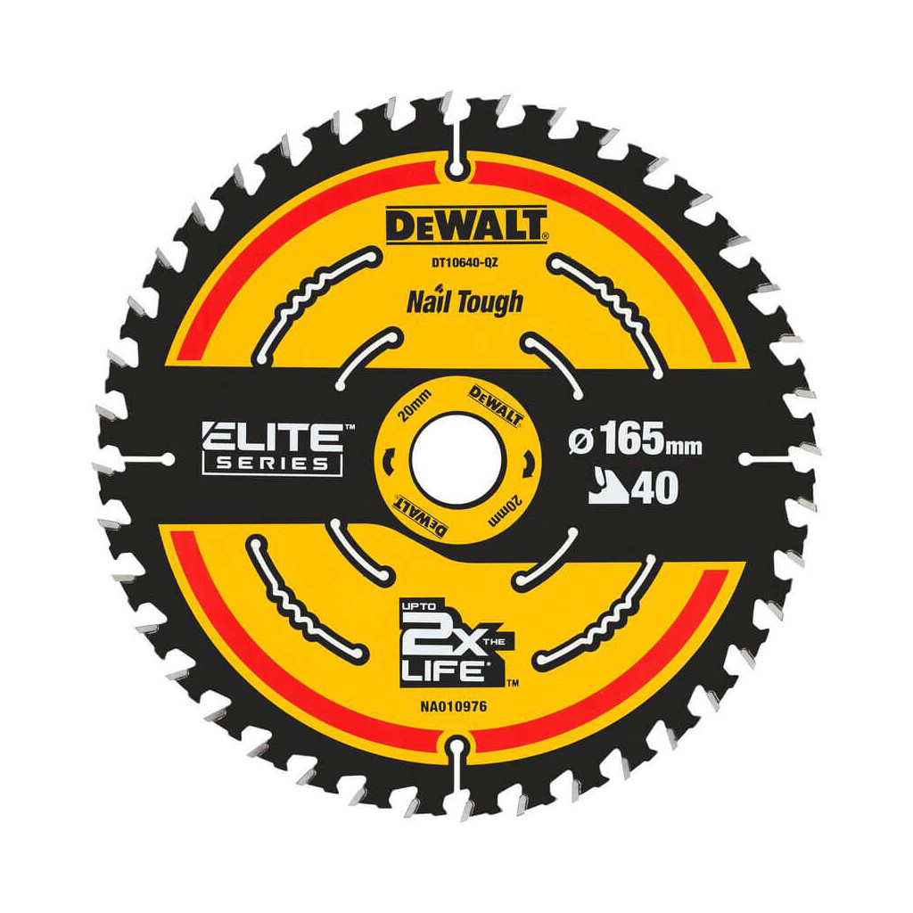 Диск пильний DeWALT ELITE EXTREME, 165х20х40, кут заточування 18 гр. (DT10640) - зображення 1