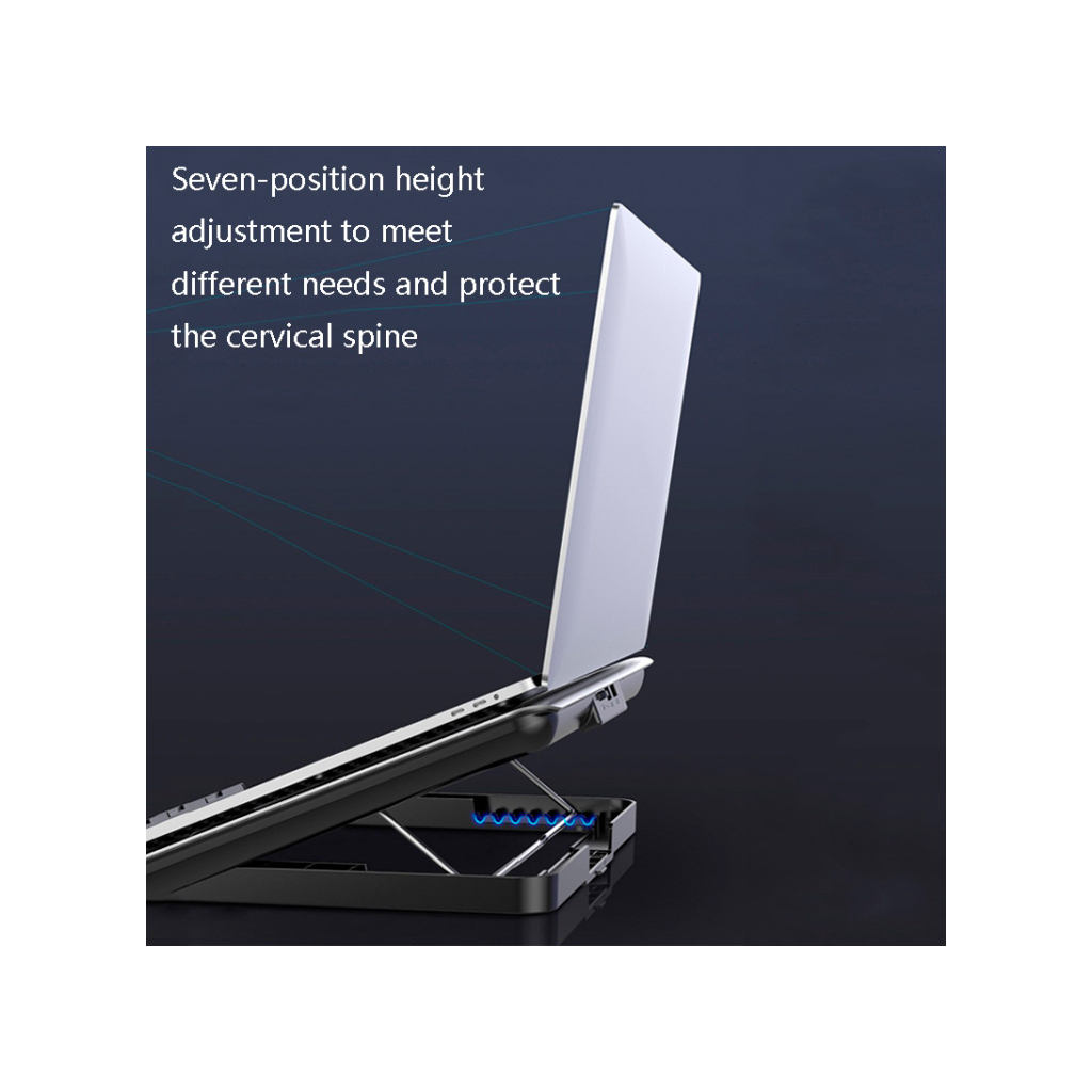 Підставка до ноутбука IceCoorel 10-15.6", 6*60mm 580 RPM, 2*USB, 350x225x26mm, Silver (A19) - зображення 3