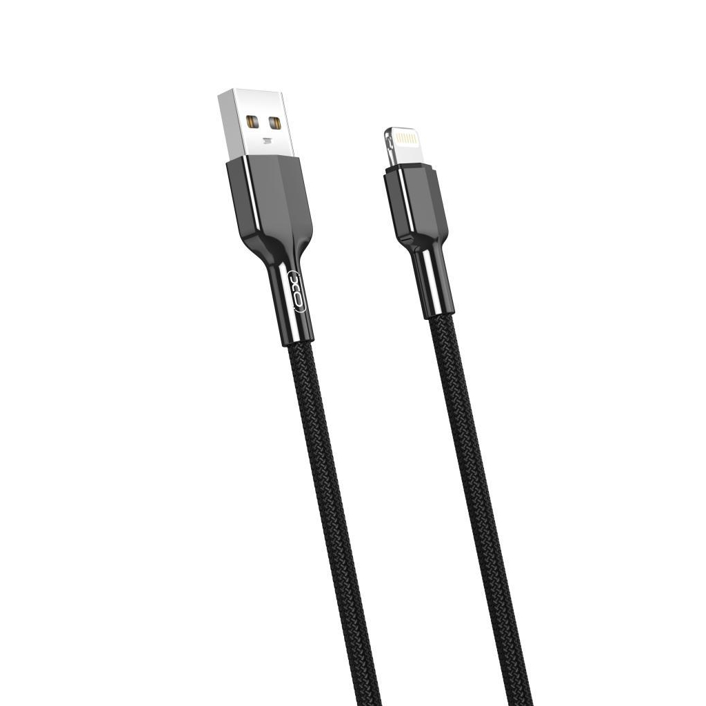 Дата кабель USB 2.0 AM to Lightning 1.0m 2.4A black XO (NB182-L-1-BK) - зображення 1