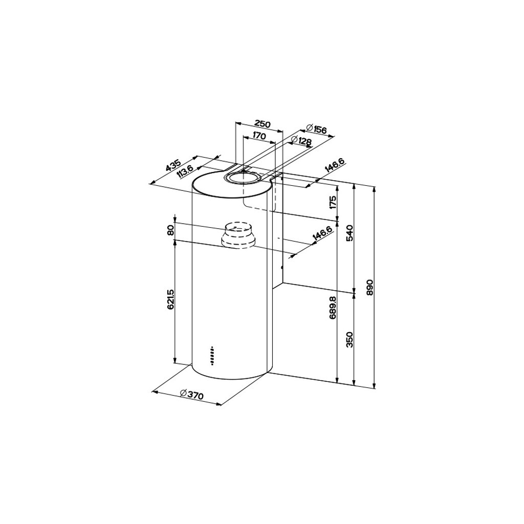 Витяжка кухонна Faber CYLINDRA PLUS WH GLOSS (CYLINDRAPLUSWHGLOSS) - изображение 2