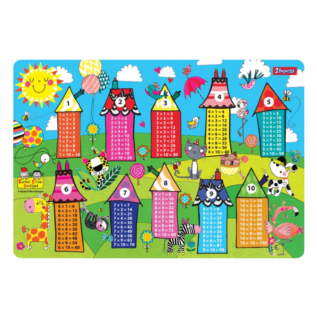 Підкладка настільна 1 вересня Houses, таблиця множення (491644) - зображення 1